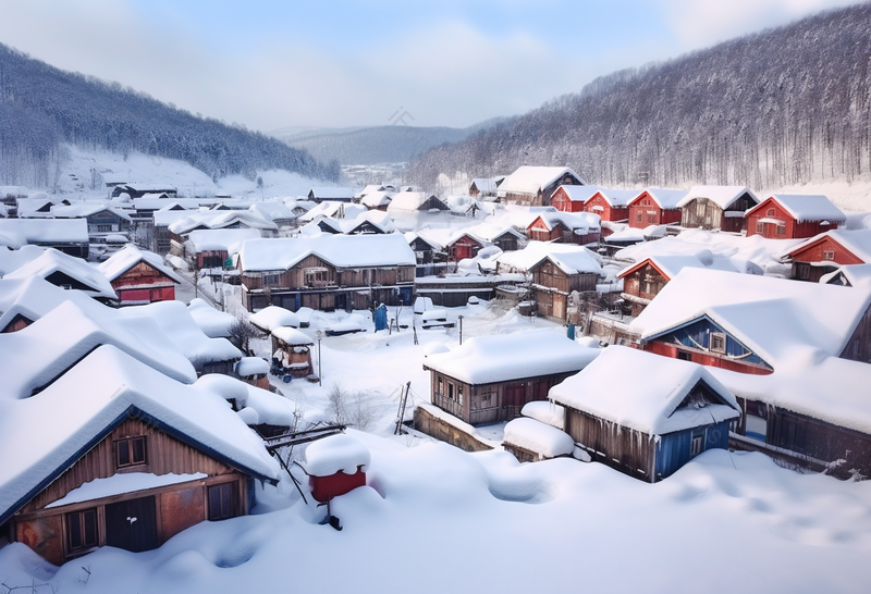 东北雪乡雪景冬天的乡村壁纸系列风光摄影建筑摄影,高清,摄影图,摄影图片,图片大全,摄影图免费下载